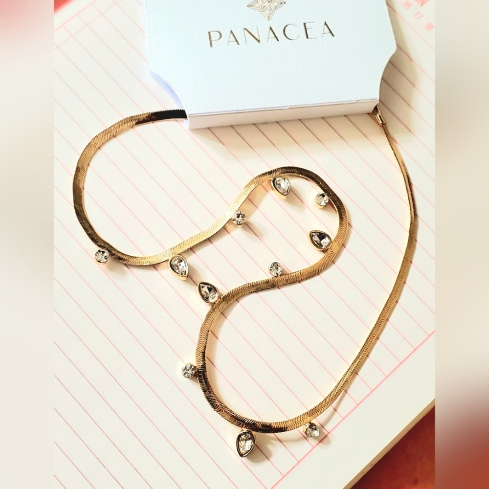 ☆NWT☆ Panacea Cache Crystal Drops Snake Chain Necklace